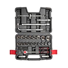 Набір торцевих ключів Topex 38D550 1/4" 1/2" 47 шт - фото