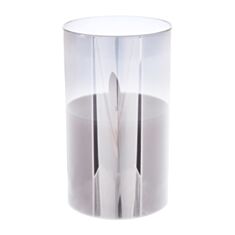 Свічка декоративна LED BonaDi 882-137 в скляній колбі 7,5*12,5 см сіра - фото