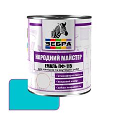 Емаль Zebra Народний Майстер ПФ-115 525 бірюза 0,25 кг - фото