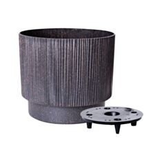 Горщик Алеана Осло 128031 зі вставкою 20*17,5 см граніт Wood - фото