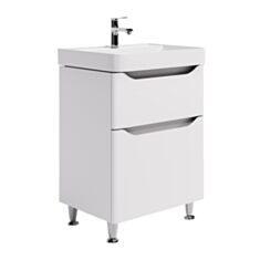 Тумба Respect-M Logan ТН2-60 біла з умивальником Zen 60 см - фото