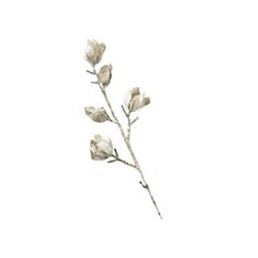 Декоративна новорічна гілка магнолія Dashuri 45 см перламутрова - фото