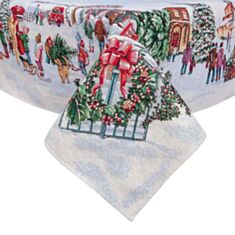 Скатертина новорічна гобеленова Limaso VILLAGE-137 137*137 см - фото