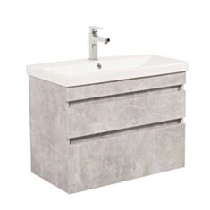 Тумба Aqua Rodos Вінтаж консольна бетон з умивальником Elite 80 см - фото