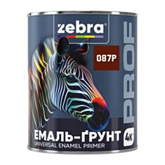 Емаль-ґрунт Zebra PROF 1187 087P червоно-коричнева 0,8 кг - фото