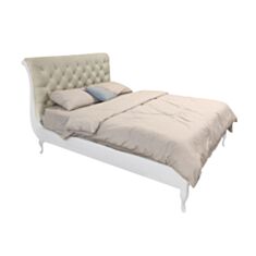Кровать белая с мягким изголовьем Альматея 160*200 - фото