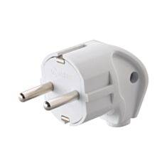 Вилка Makel 10027 кутова із заземленням біла - фото