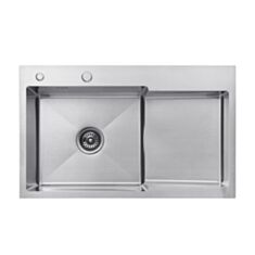 Кухонная мойка Kroner KRP Geburstet-7848LHM левая 3/1 мм 78*49 см - фото