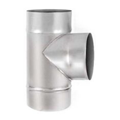 Тройник Вент-Устрий Ф100 87° нержавейка 0,5 мм - фото