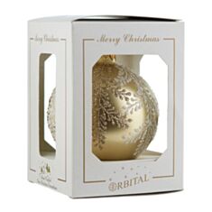 Ялинкова іграшка скляна ручної роботи "Гілочки" Orbital 80 Д-195 золотий металік - фото