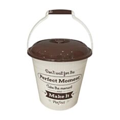 Ведро с крышкой Bursev Perfect 4148 06 15 л коричневое - фото