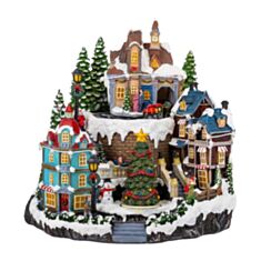 Новогодняя карусель Город в канун Рождества Elisey 9153-004 30 см - фото