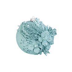 Игрушка на елку шар Dashuri с декором 8 см тифани - фото