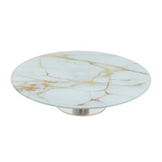 Блюдо поворотне BonaDi Мармурова розкіш 594-251 на ніжці 30 см - фото