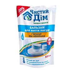 Бальзам для мытья посуды Чистый Дом Горчица и облепиха дой-пак 500 мл - фото