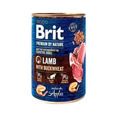 Консерва для собак Brit Premium by Nature з ягням та гречкою 400 г - фото