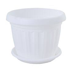 Горщик Алеана Терра з підставкою 14*11 см білий - фото