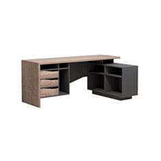 Стол компьютерный Connect 2 R дуб сонома трюфель антрацит - фото