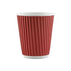 Стакан паперовий гофрований 175 мл 25 шт червоний - фото