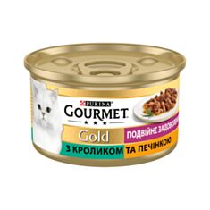 Корм для котів Gourmet Gold з кроликом та печінкою 85 г - фото