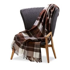 Плед "Ельф" 200*220 біло-терракотово-коричневий - фото