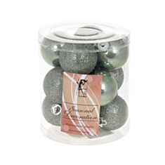 Набір ялинкових куль BonaDi 147-529 4 см 12 шт зелена шавлія - фото