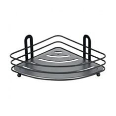 Полка для ванны угловая одинарная Trento 56178 черная - фото