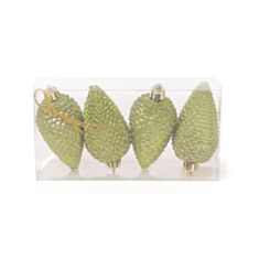 Набор елочных украшений Шишки БД 147-973 4 шт 8 см, оливка - фото