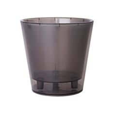 Горшок Алеана Деко со вставкой 114038 13*12,5 см прозрачный коричневый - фото