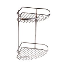 Полка для ванны угловая Volver 42102 SS 2-ярусная - фото