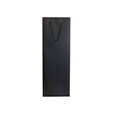 Пакет подарочный VistaPaket для бутылки 13*37*10,5 см черный матовый - фото