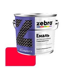 Емаль антикорозійна Zebra 3 в 1 Кольчуга 75 червона 0,7 кг - фото