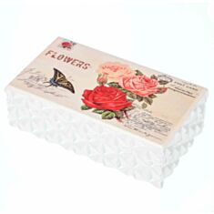 Дерев'яна скринька "Троянди з метеликом" 124TP 16*9*5 см - фото