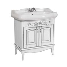 Тумба Aqua Rodos Микела белая 80 см с умывальником 1837 - фото
