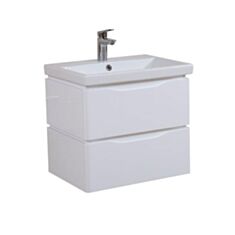 Тумба Aqua Rodos Венеція консольна біла з умивальником Еліт 60 см - фото