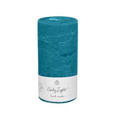 Свеча цилиндр Candy Light С05*10/1-5.8 сине-зеленая - фото