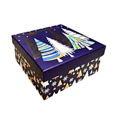 Коробка подарункова Дім Упаковки Новорічна ніч 460390673 20*20*9,5 см - фото