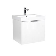 Тумба Aqua Rodos Fabio консольная белая с умывальником Fabio 50 см - фото