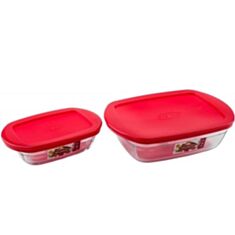 Набір форм скляних з кришкою Pyrex Arcuisine C&S 214A00 0,35 л/1,1 л - фото
