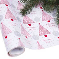 Бумага упаковочная Decorize 3832-150 елки красные 70 см - фото