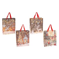 Пакет подарочный BonaDi PK4-111 Happy Holidays с глиттером 32 см - фото