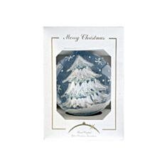 Елочная игрушка стеклянная ручной работы Orbital Д-432 8 см голубая - фото