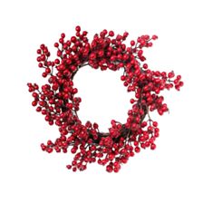 Вінок декоративний з червоними ягодами БД 758-252 50 см - фото