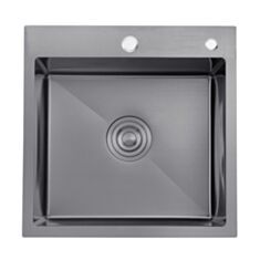 Кухонная мойка Kroner KRP PVD Schwarze-5050HM 3/1 мм 50*50 см - фото