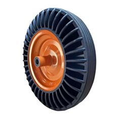 Колесо суцільногумове Bluetools 220-6014 4*8 без вісі 20 мм помаранчевий диск - фото