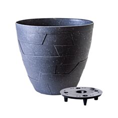 Горщик Алеана Керамо 128002 зі вставкою 19,5*17,5 см граніт бетон - фото