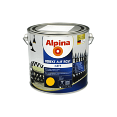 Емаль антикорозійна Alpina Direkt auf Rost 3в1 RAL1021 жовта 2,5 л - фото