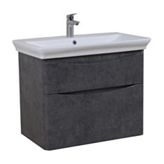 Тумба Aqua Rodos Amerina консольна з умивальником Arica 80 см темний мармур - фото