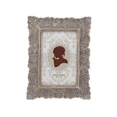 Фоторамка прямокутна BonaDi 450-232 Мереживо 16,5*21,5 см шапмань/срібло - фото