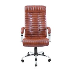 Крісло для керівників Прованс хром коричневе - фото